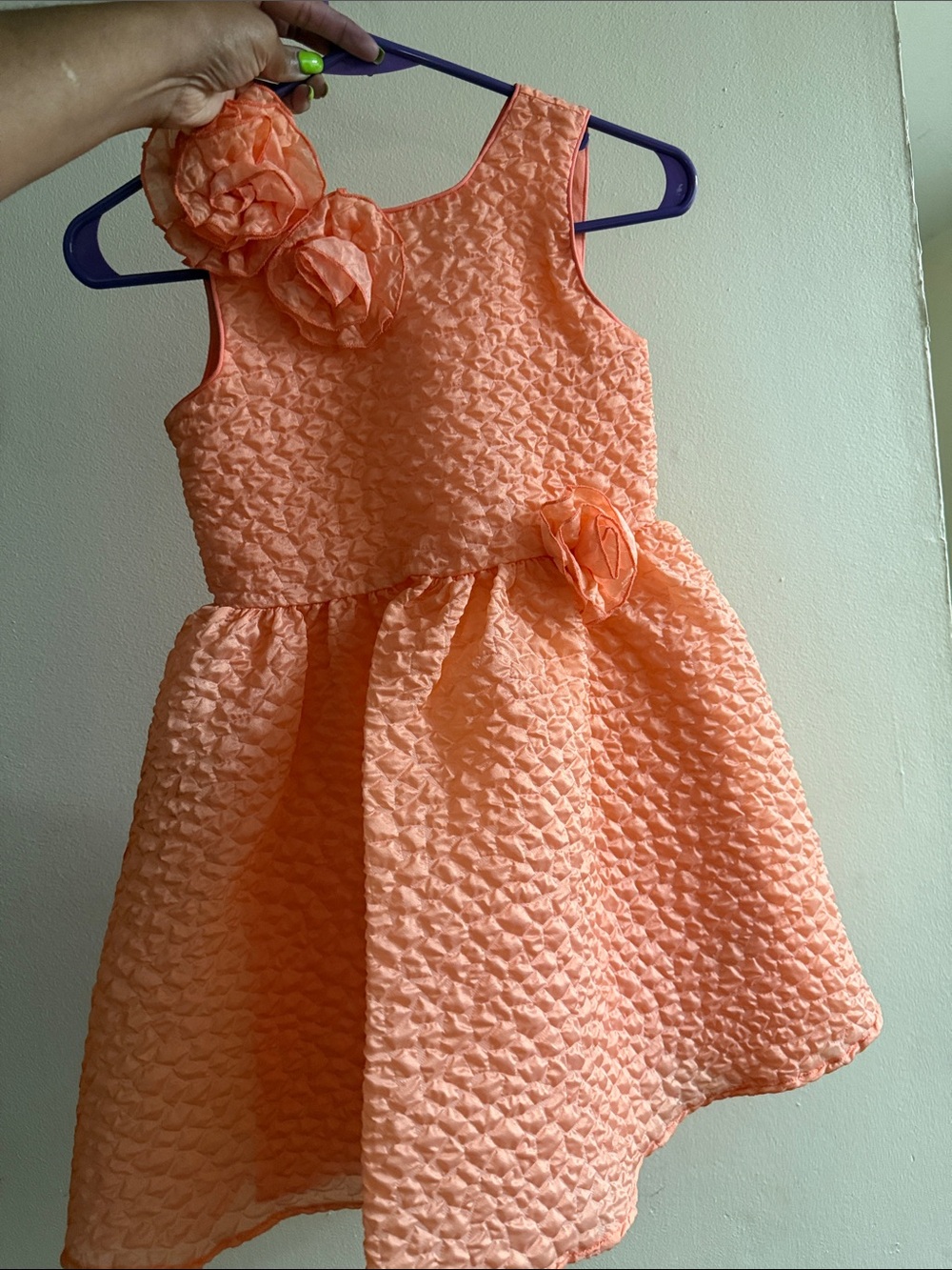 Ted Baker Coral Floral Rosette Textured Party Dress - Picture 4 of 5